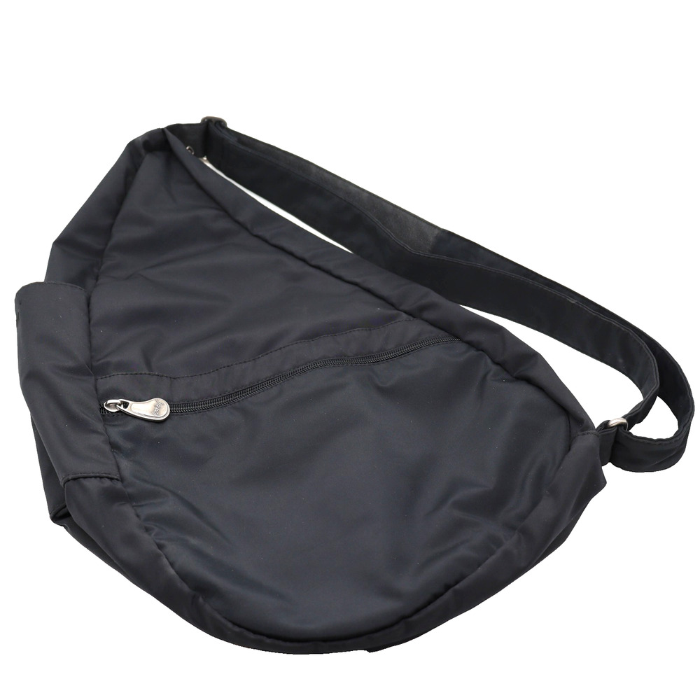 Ameribag Healthy Back 19" Sling Bag Black Nylon Crossbody Adjustable Travel